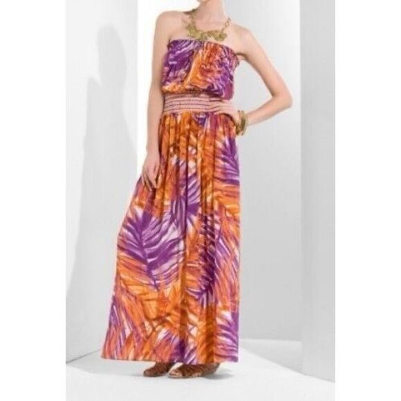 BCBG MaxAzaria Orchid multi color strapless gown WPD6E587 SIZE XS - Picture 1 of 4